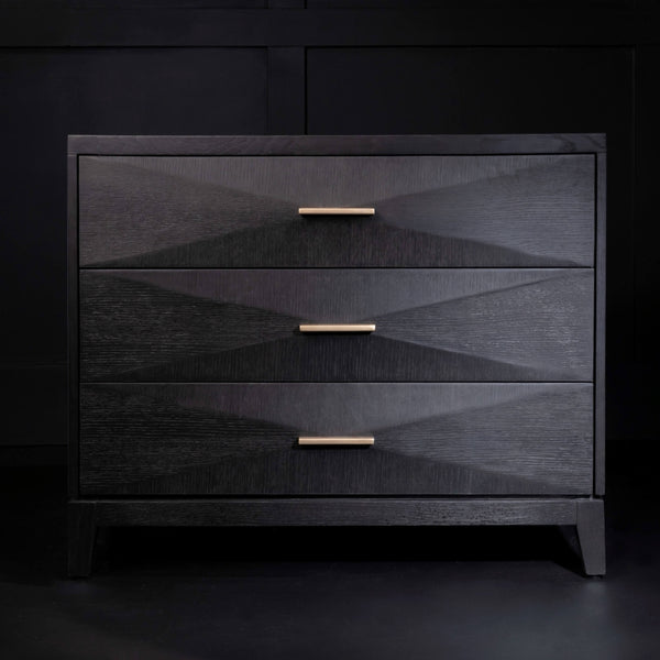 Home Fashion Forrest 3 Drawer Nightstand Onyx Oak