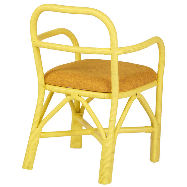 Home Fashion Ginny Rattan Dining Chair Yellow
