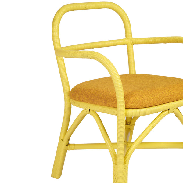 Home Fashion Ginny Rattan Dining Chair Yellow