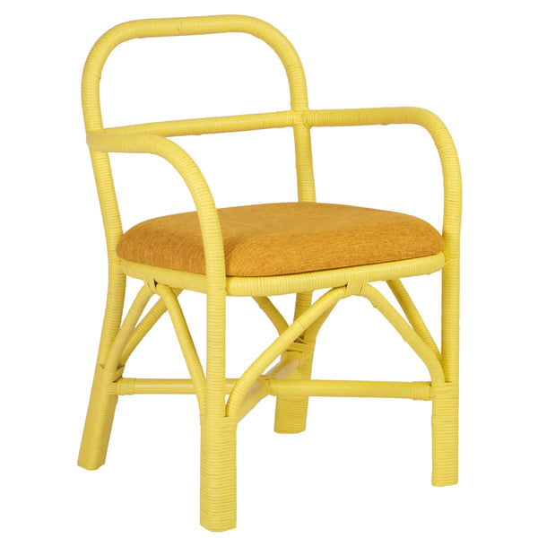home fashion Ginny Rattan Dining Chair Yellow