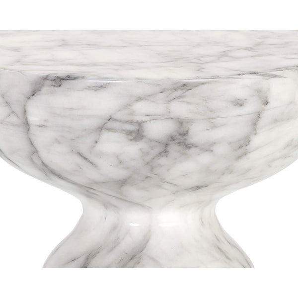 Home Fashion Goya Side Table White Marble Look