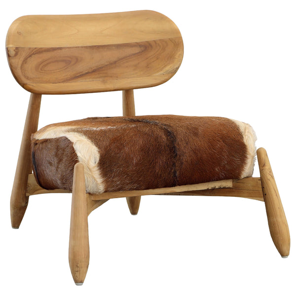 home fashion Guleen Chair Brown and White Hide