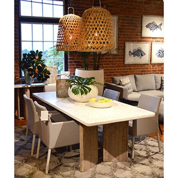 Home Fashion Harrell Dining Table White Terazzo