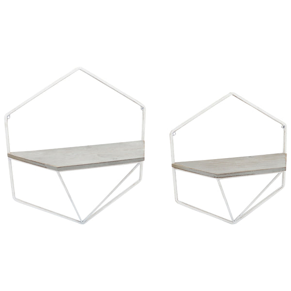 Home Fashion Hexagon Wall Shelf Gray