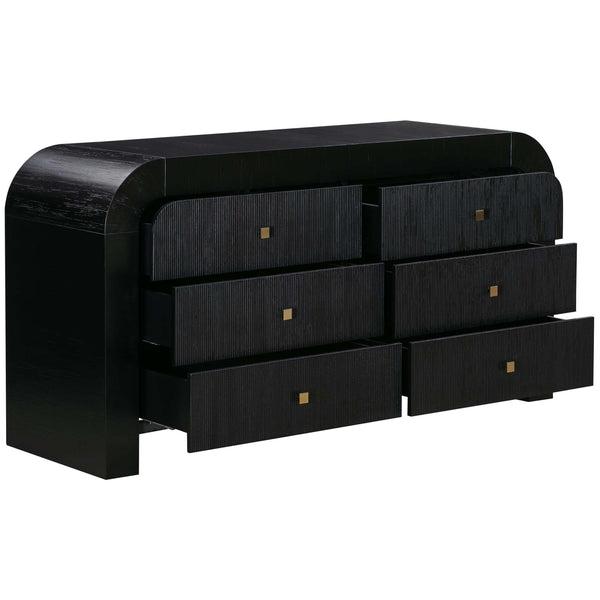 Home Fashion Hump 6 Drawer Dresser Black