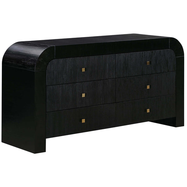 home fashion Hump 6 Drawer Dresser Black