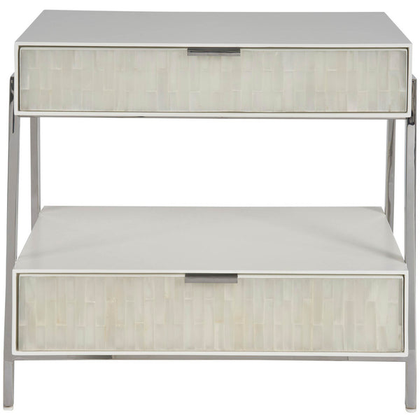 Home Fashion Ingrid 2 Drawer Nightstand Selenite