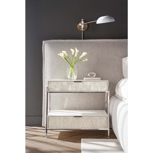 Home Fashion Ingrid 2 Drawer Nightstand Selenite