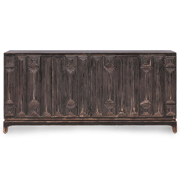 Home Fashion Iza 4 Door Sideboard Distressed Black