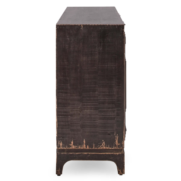 Home Fashion Iza 4 Door Sideboard Distressed Black