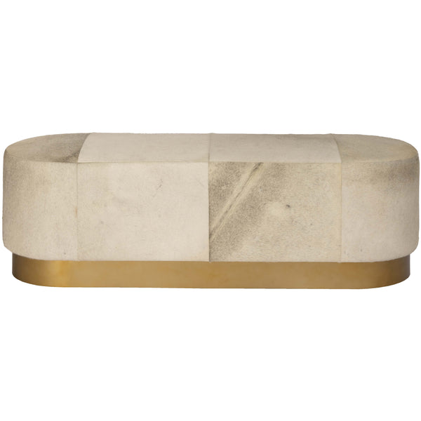 Home Fashion Jordan Leather Bench Frosted Hide