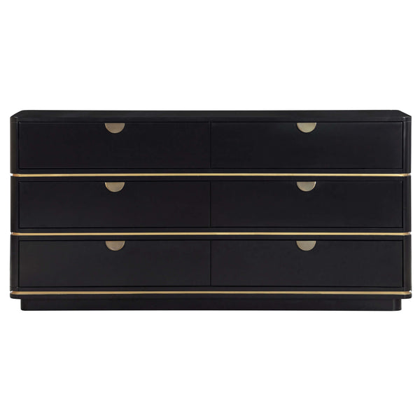 Home Fashion Julieta 6 Drawer Dresser Black