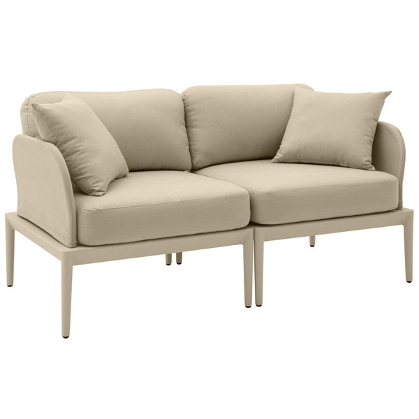 Home Fashion Kapri Outdoor Modular Loveseat Taupe