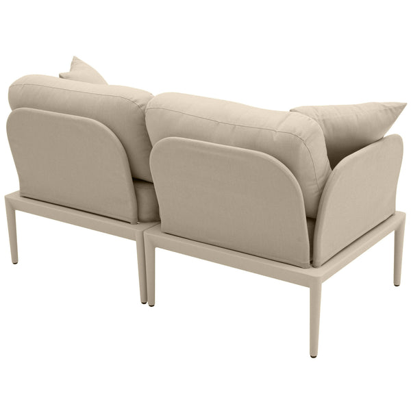 Home Fashion Kapri Outdoor Modular Loveseat Taupe