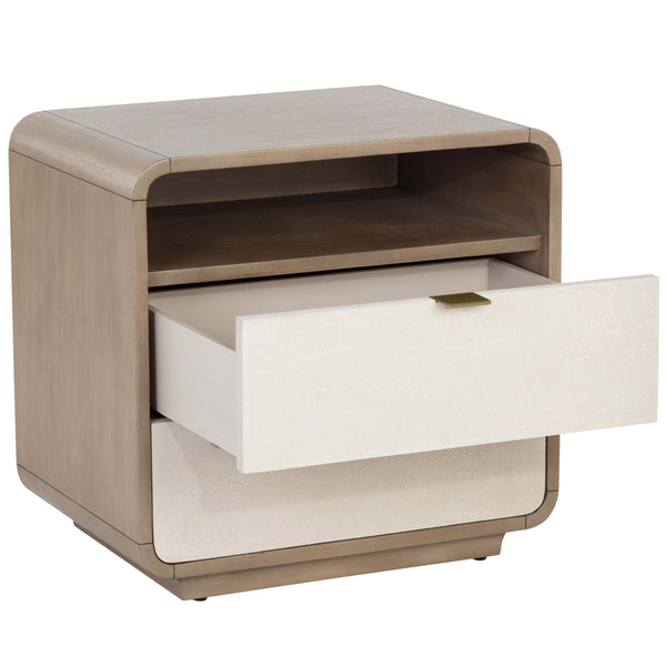 Home Fashion Kayden Nightstand Cream Shagreen