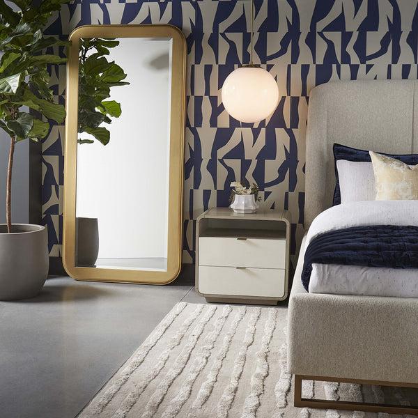 Home Fashion Kayden Nightstand Cream Shagreen