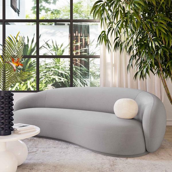 Home Fashion Kendall Velvet Sofa Light Grey