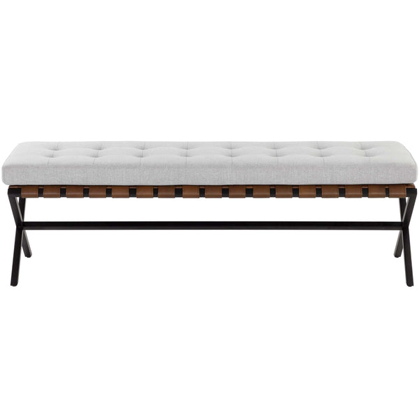 Home Fashion Kenji Small Bench Mina Light Grey
