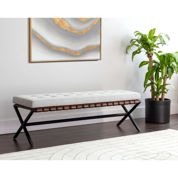Home Fashion Kenji Small Bench Mina Light Grey