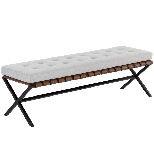Home Fashion Kenji Small Bench Mina Light Grey
