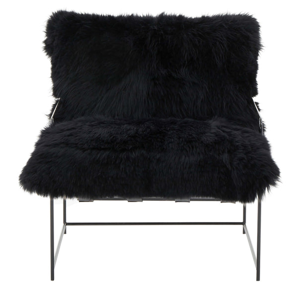 Home Fashion Kimi Sheepskin Chair Black