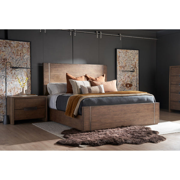Home Fashion Koda Panel King Bed Medium Brown