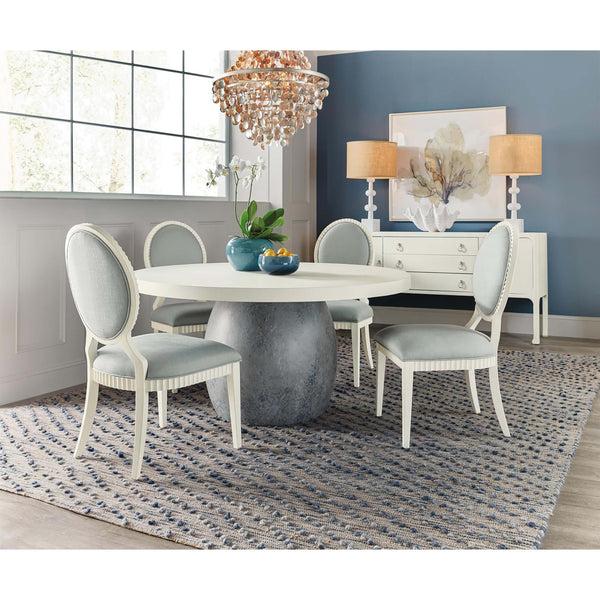 Home Fashion Laguna Round Dining Table Shell White