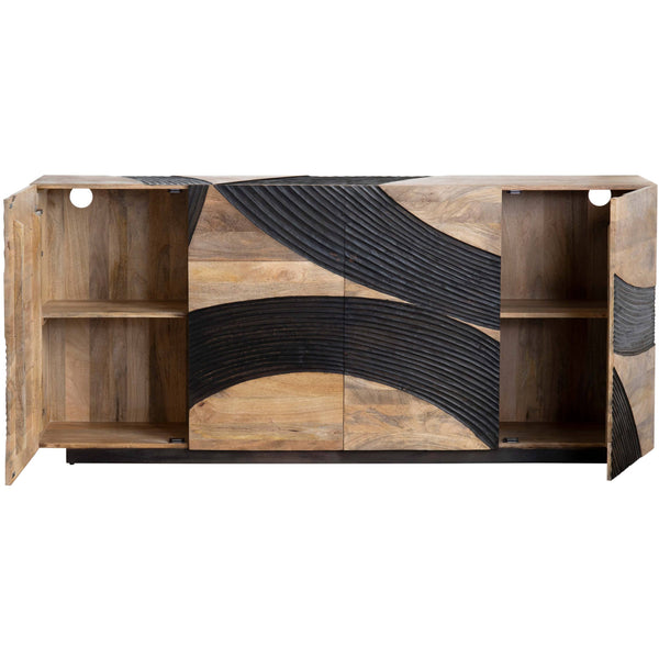 Home Fashion Lennox 4 Door Sideboard Natural