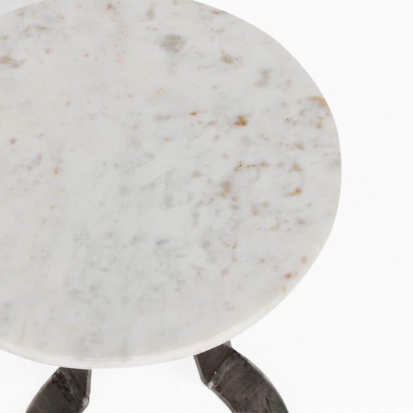 Home Fashion Leyton Accent Table White Marble