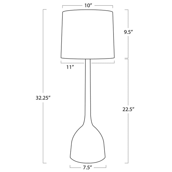 Home Fashion Logan Buffet Lamp Natural Brass