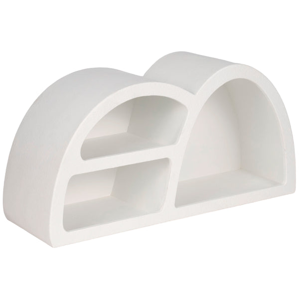 Home Fashion Long Curved Wall Storage White