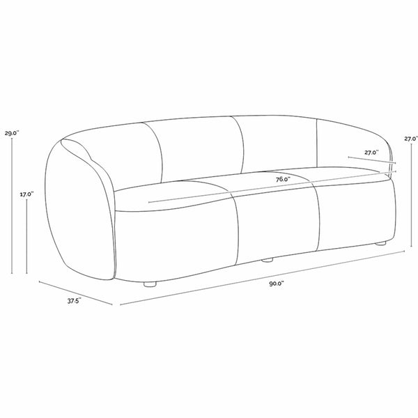 Home Fashion Lorne Leather Sofa Aline Butternut