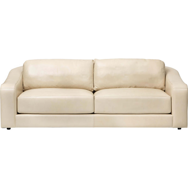 home fashion Luka Leather Sofa Landry Ivory