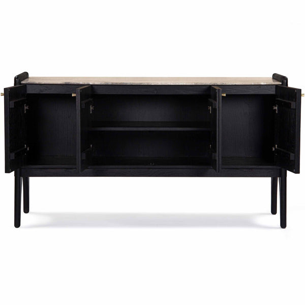 Home Fashion Luna Marble-Top Sideboard Charcoal