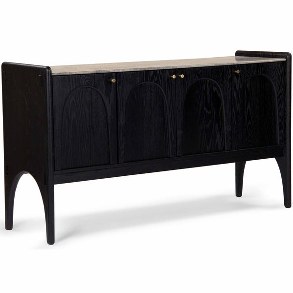 home fashion Luna Marble-Top Sideboard Charcoal