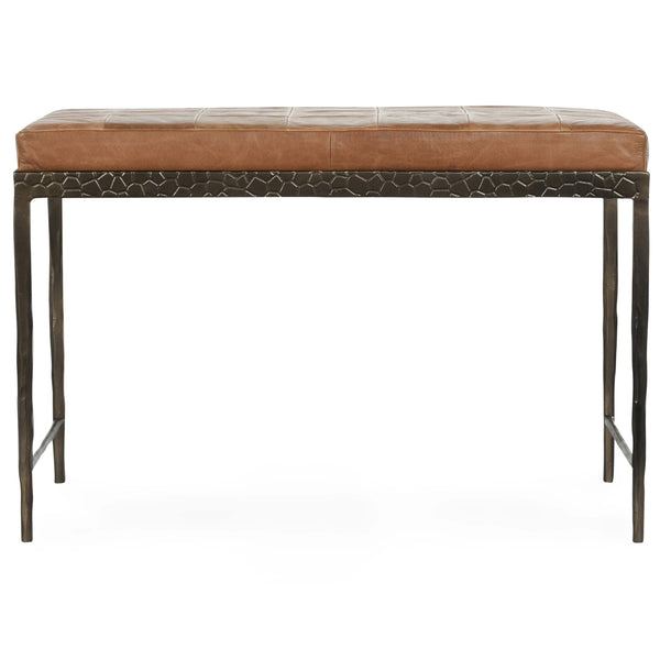Home Fashion Malo Leather Bench Chestnut