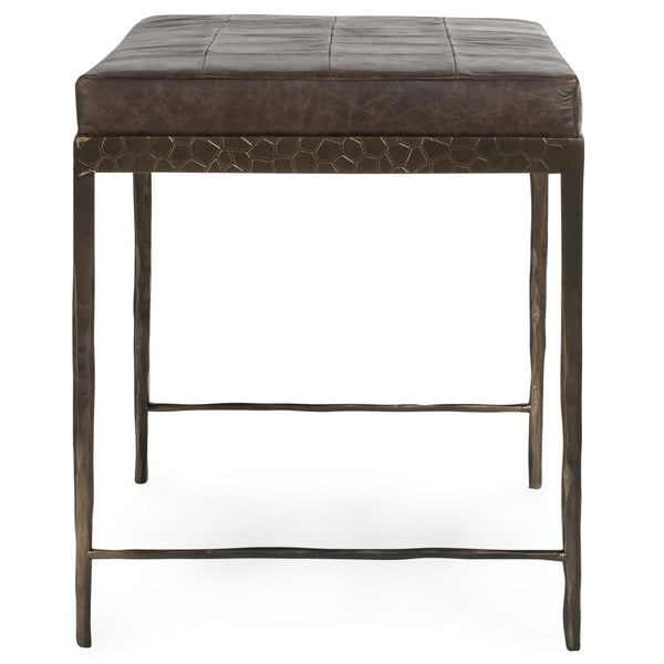 Home Fashion Malo Leather Bench Cocoa