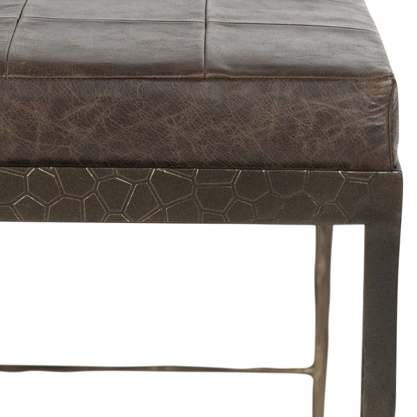 Home Fashion Malo Leather Bench Cocoa