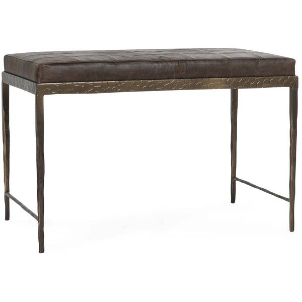 home fashion Malo Leather Bench Cocoa