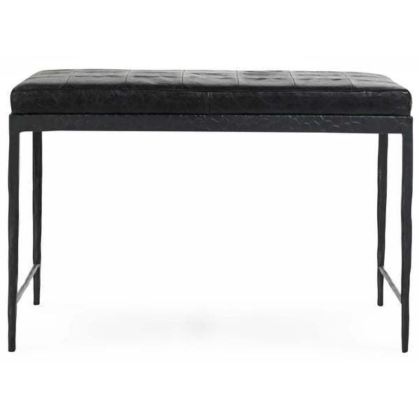 Home Fashion Malo Leather Bench Onyx