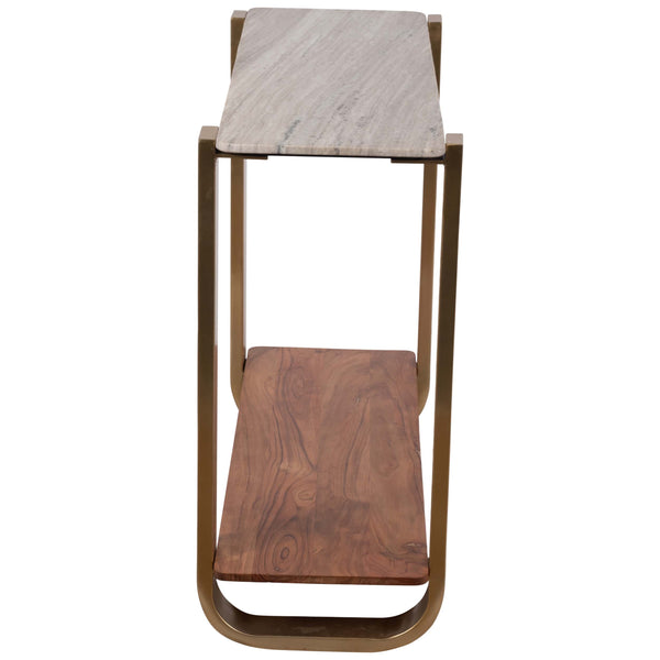 Home Fashion Marble Top Console Table White