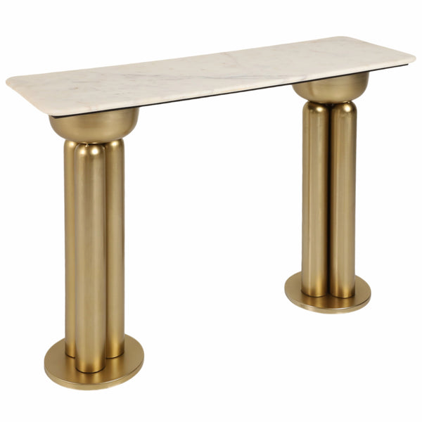Home Fashion Marble Top Console Table White/Gold