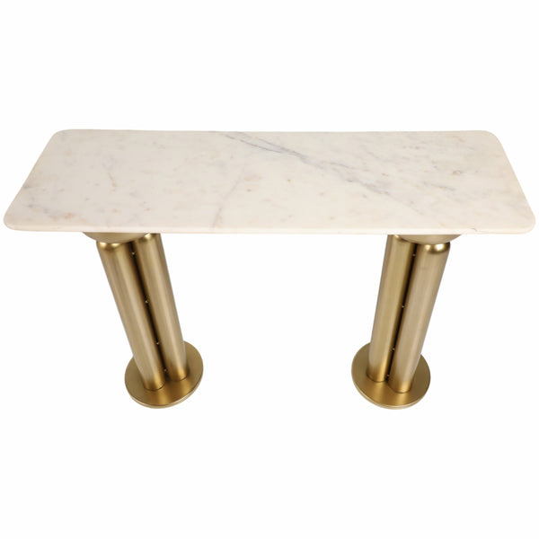 Home Fashion Marble Top Console Table White/Gold