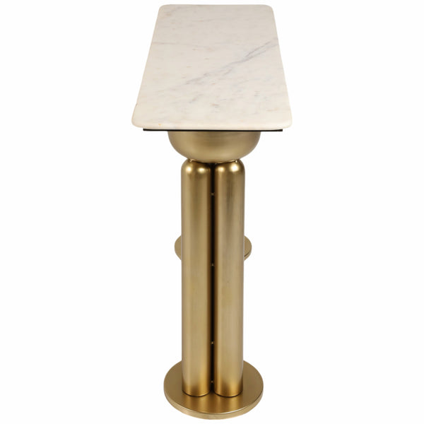 Home Fashion Marble Top Console Table White/Gold