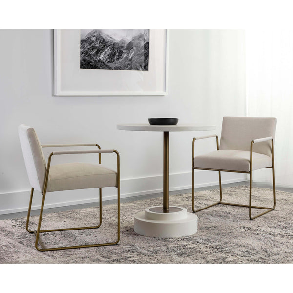 Home Fashion Marlowe 27.5" Round Bistro Table White