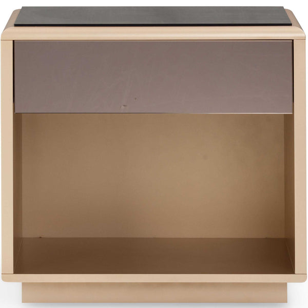 Home Fashion Martha Mirrored Nightstand Taupe