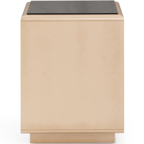 Home Fashion Martha Mirrored Nightstand Taupe