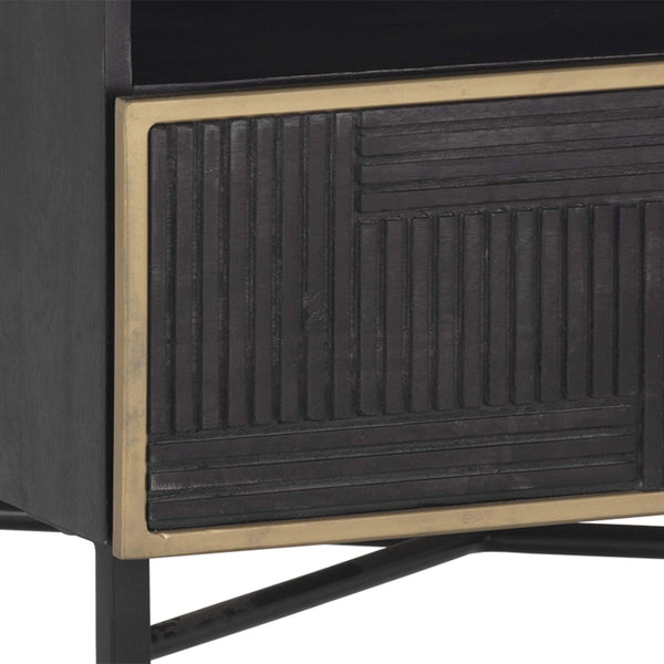 Home Fashion Marwood Nightstand Brass/Dark Brown