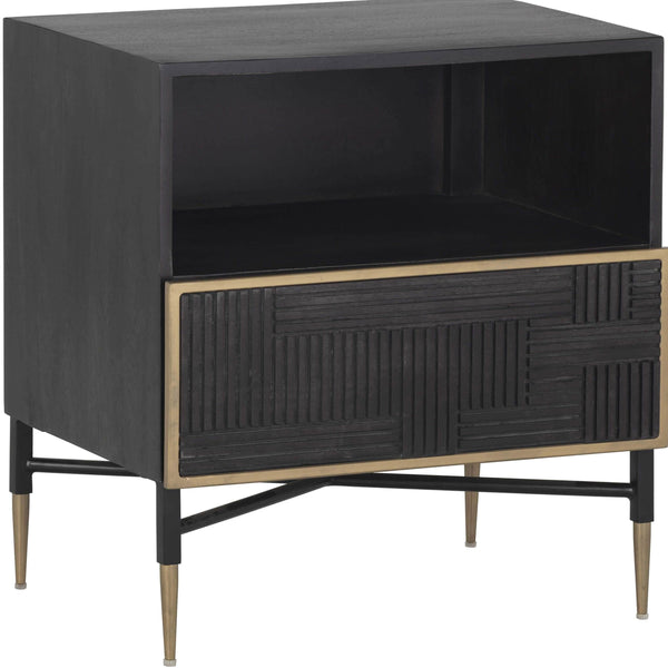 home fashion Marwood Nightstand Brass/Dark Brown