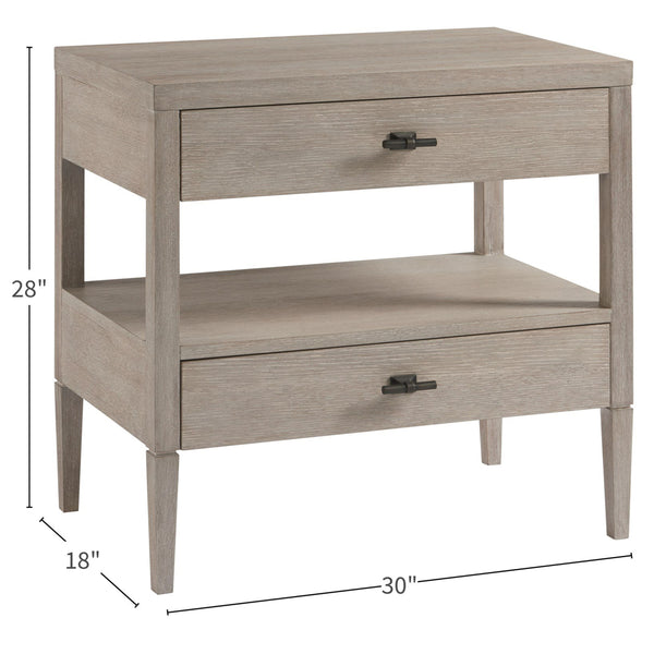 Home Fashion Midtown 2 Drawer Nightstand Flannel